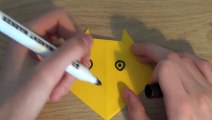 How to make a Easy Origami Cat Face (Origami For Kids) (Traditional) - Tutorial