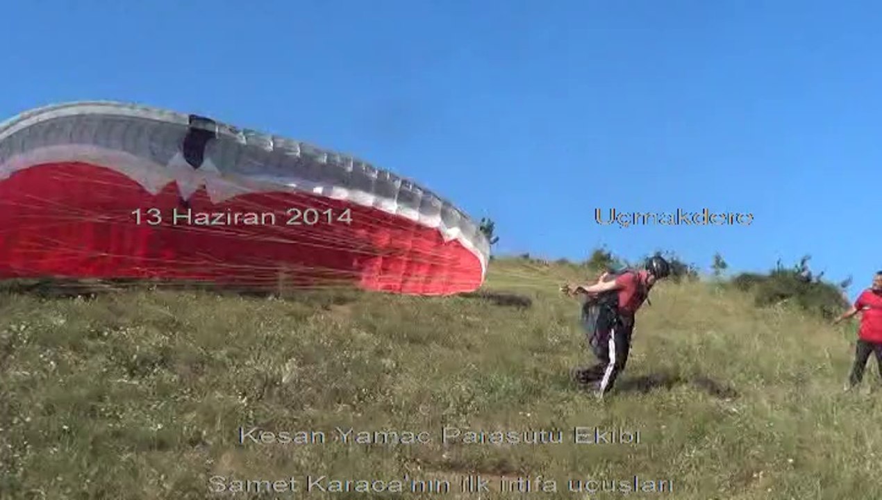 13 Haziran 2014 - Keşan Yamaç Paraşütü Ekibi'nden Samet Karaca'nın ilk irtifa uçuşları...