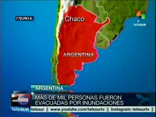 Crecida de ríos en Argentina obligó a evacuar a mil personas