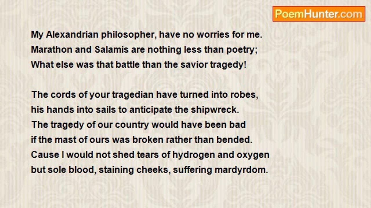 Joseph S. Josephides - Aeschylus Replies To Poet Cavafis