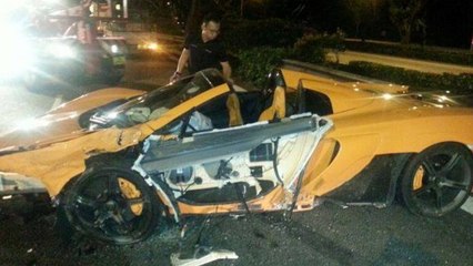 Brand New McLaren 650S Spider Crashed During Test Drive In Singapore