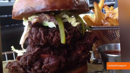 Chocolate fried chicken on restaurant's menu