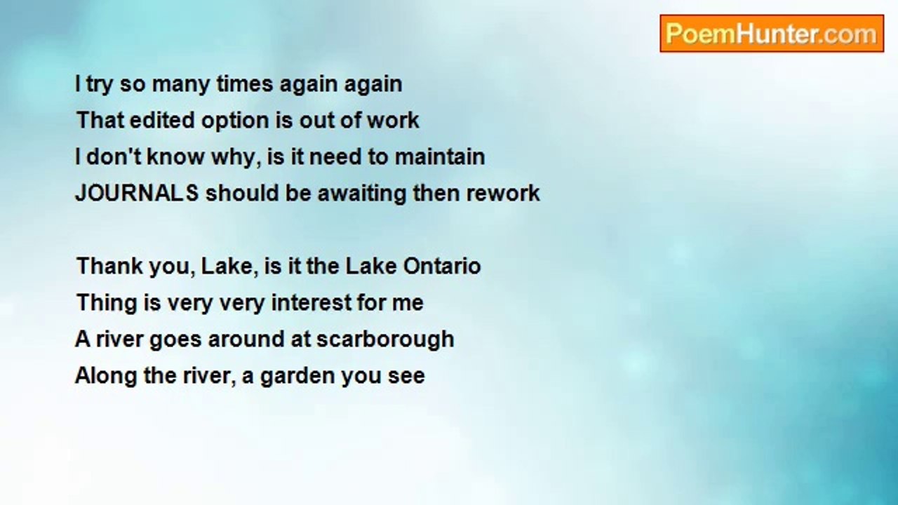 hormish woo - Thank You, Lake, Is It The Lake O...