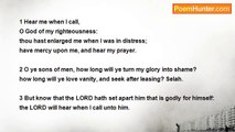 King David of Israel - Psalm   4: For Thou, LORD, Only Makest Me Dwell In Safety