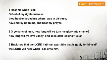 King David of Israel - Psalm   4: For Thou, LORD, Only Makest Me Dwell In Safety