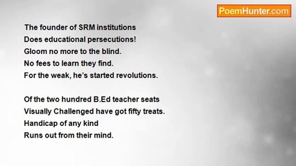 rajendran muthiah - Paari Vendhar's Revolutions In Education