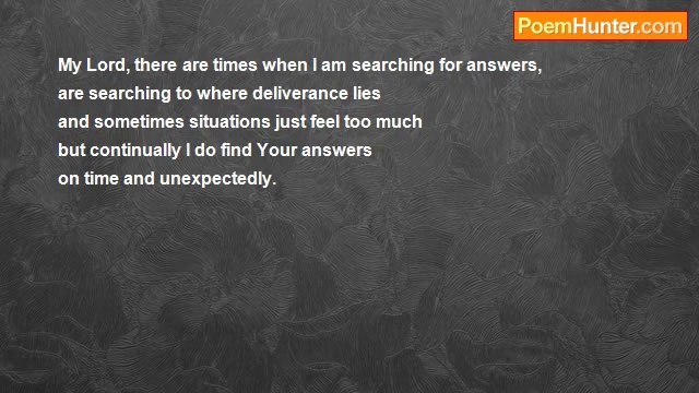 Gert Strydom - My Lord, there are times