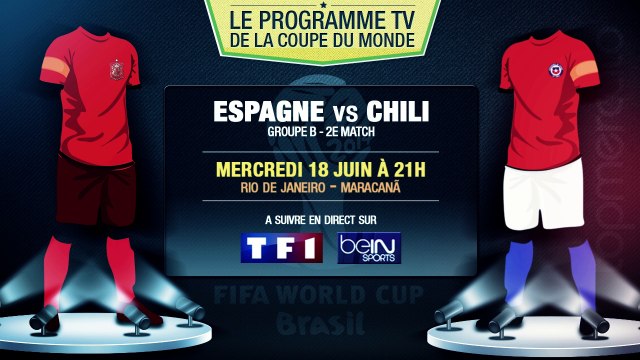 Espagne - Chili, Cameroun - Croatie... Le programme TV du jour !