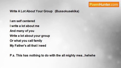 Edwin Tanguma - Write A Lot About Your Group   (Bussokusekika)