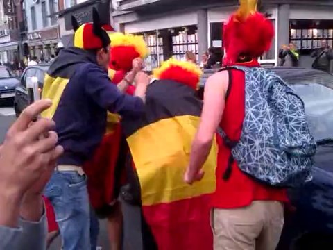 Mouscron: ambiance dans le centre-ville après la victoire de la Belgique contre l'Algérie (3)