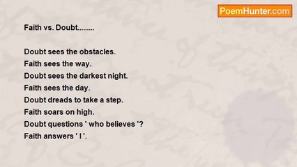 fawzia zie - Faith vs Doubt.......