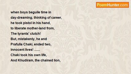 Neela Nath - A Tribute To Khudiram Bose-The First Martyr Of Armed Freedom Movement