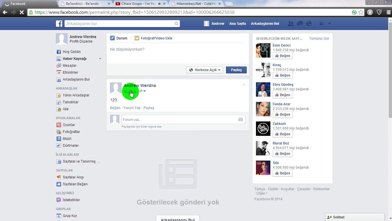 Facebook beğeni hilesi 2014