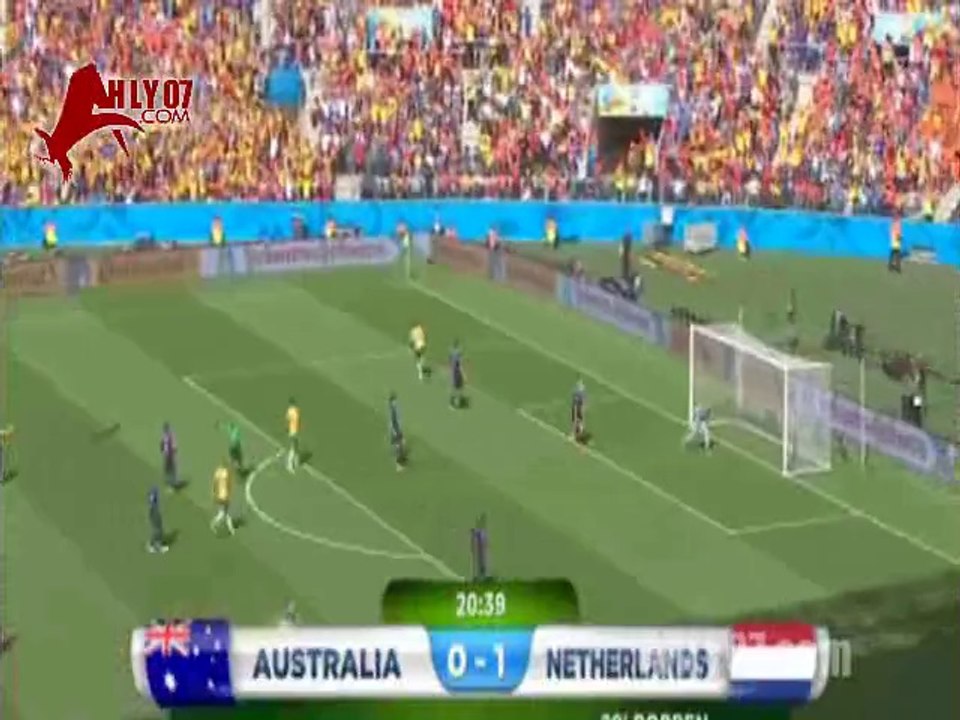 هدفي هولندا الأول في استراليا وهدف استراليا الاول 1ـ1 كأس العالم برازيل 2014