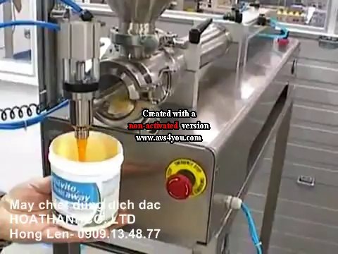 Máy chiết rót dung dịch đặc, máy chiết rót nước sốt, máy chiết rót tương ớt, máy chiết rót kem đặc 2 vòi