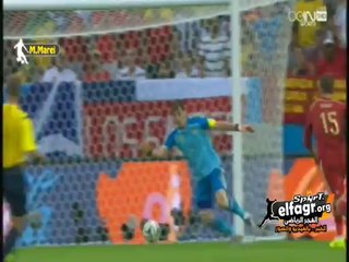 تشيلي تخترق شباك أسبانيا بهدف "مُذل" للقديس 1-0