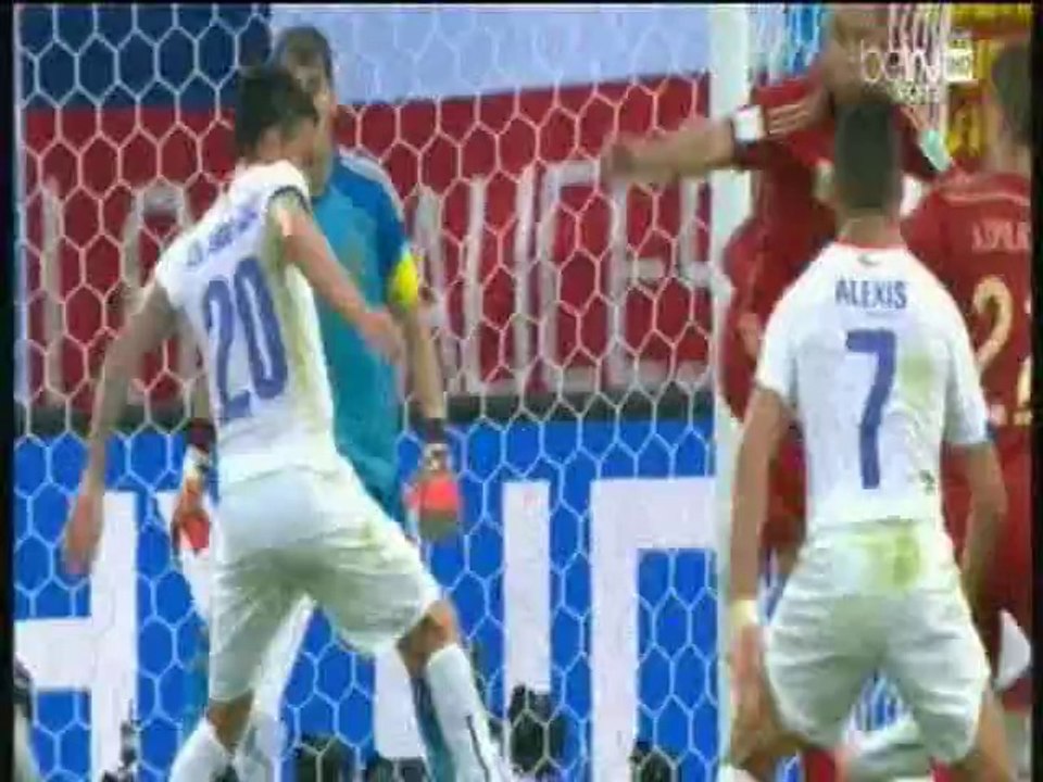 ملخص الشوط الأول تشيلي و اسبانيا