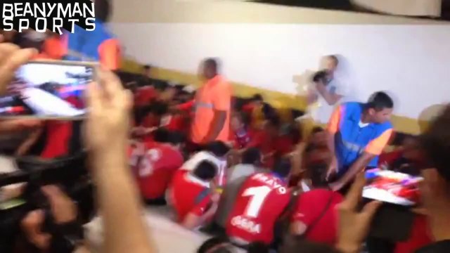 World Cup 2014 - Walls Collapse At Maracana As 100 Chile Fans Storm Media Centre