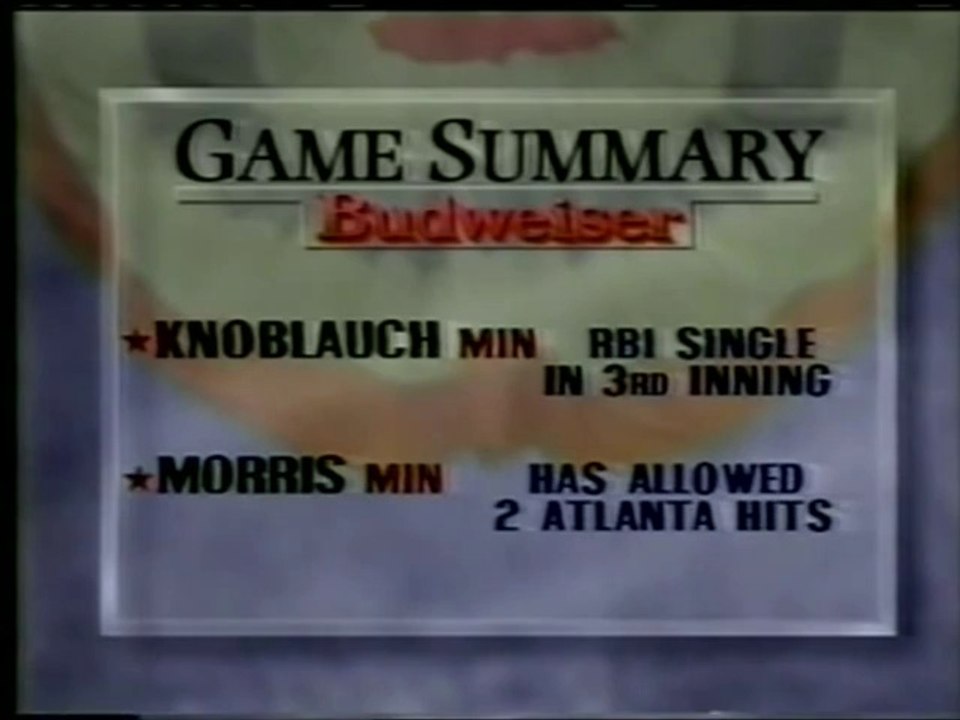 MLB 1991 World Series G1 - Minnesota Twins vs Atlanta Braves