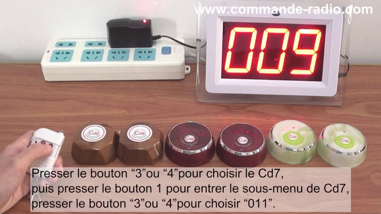 200M 1 Bouton Émetteur / Bouton d’Appel de Bureau Sans Fil Étanche