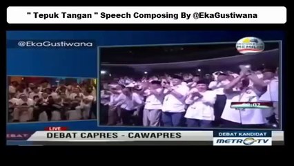 Debat Capres 1 2014 - Prabowo - Hatta dan Jokowi - JK Nyanyi Bareng - Lagu Tepuk Tangan -