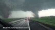 Amazing double Tornado in Nebraska. Terrifying storm footage.