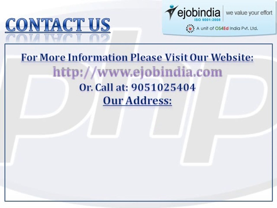 Ejobindia enables each fresher to build up a dream career in Software Industry