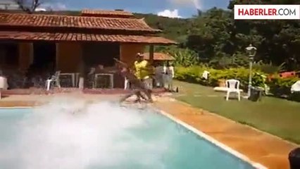 Havuza Atlayan Genç Betona Çakıldı