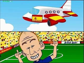 فيديو كوميدي كارتوني عن قدرات المكوك البشري روبن وخروج أسبانيا