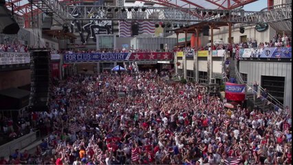American soccer fans in SLOW MO after Dempsey Goal