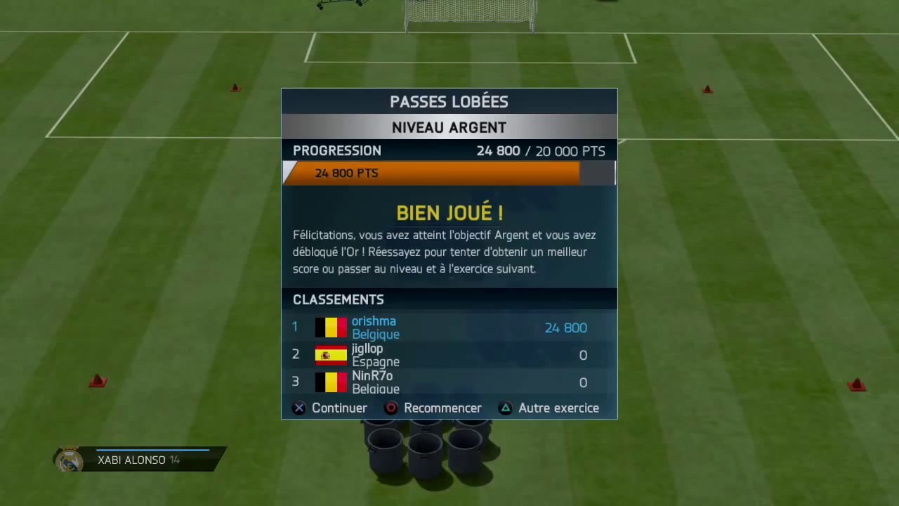 Astuce Fifa 14- comment réussir le défi techniques passes lobées argent