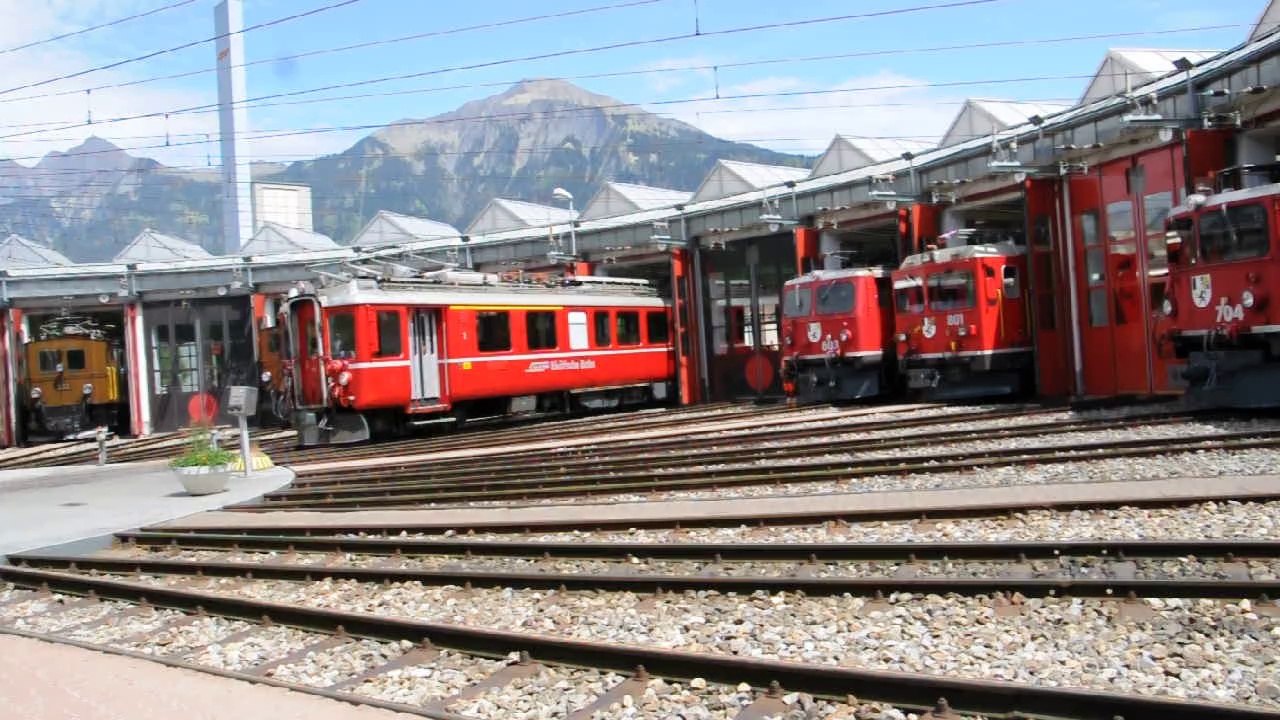 Abe 4-4 sur la plaque de Landquart, 125 ans des RHB
