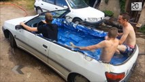 Ils transforment leur voiture.. en piscine