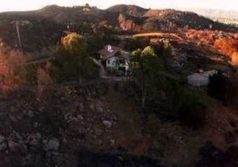 Aerial View of Home Left Undamaged by Recent Fire