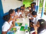 presentación de fotos de la capacitación de los/as niños/as del Cantón Las Lajas Izalco