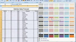 Excel 2007 Essential Training-19-Formatting as a table