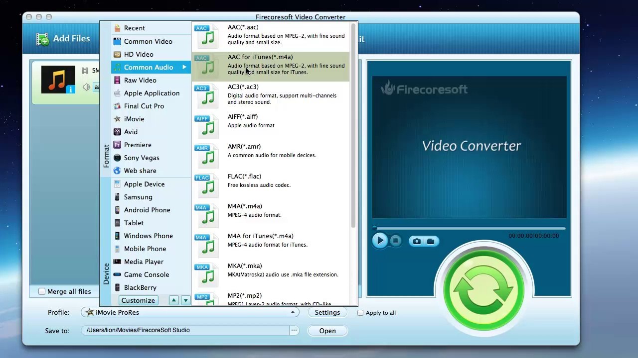 Convert CAF Files to MP3/AAC/WAV on Mac with CAF converter