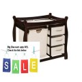 Best Price Badger Basket Sleigh Style Changing Table with Hamper/Three Baskets, Espresso Review
