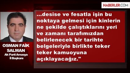 AK Parti Amasya İl Başkanı İstifa Etti