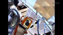 Russian cosmonauts make their first spacewalk at ISS
