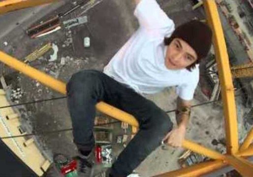 Norwegian Teen Climbs High Crane