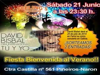 Disco-Pub Feelings - I Fiesta Summer 2014 (sorteo de DOS ENTRADAS para el concierto de David Bisbal