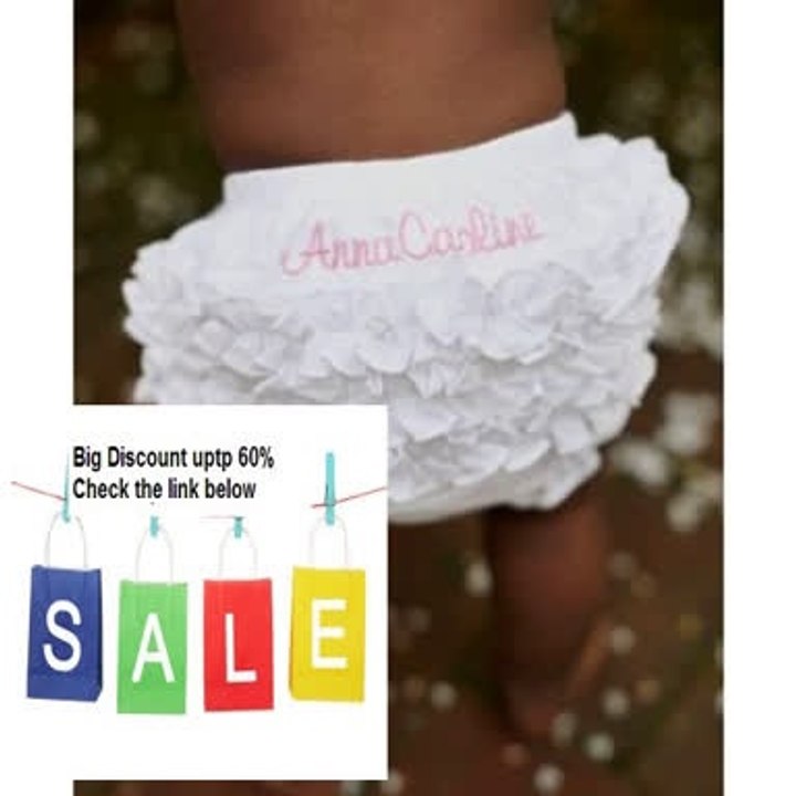 Cheap Deals RuffleButts Baby Girl Monogrammed White Woven Cotton Ruffled Nappy Cover Review