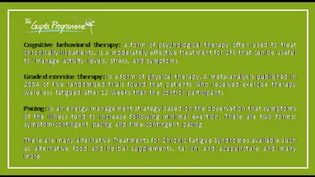 Various Treatments for Chronic Fatigue Syndromes