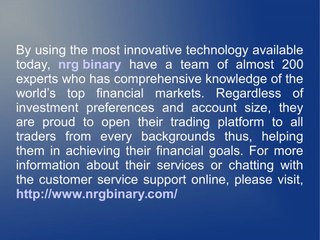 Make Huge Profits By Trading With NRGbinary
