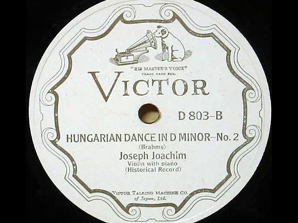 Joseph Joachim - Brahms - Danse hongroise N°2 (1903) (RARE!)