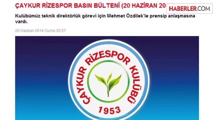Mehmet Özdilek, Çaykur Rizespor'la Anlaştı