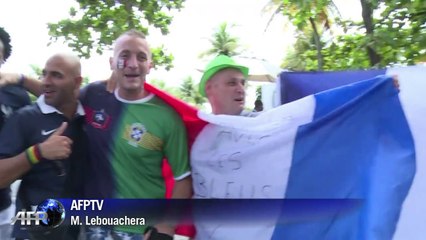 French players take a stroll ahead of clash with Swiss
