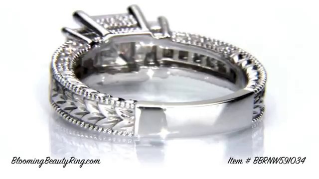 NEW JEWELRY VIDEO Vintage Style Princess Cut Engagement Ring With Invisible Set Princess Diamonds