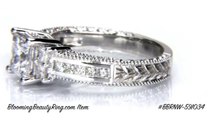NEW BLOOMING RINGS Vintage Style Princess Cut Engagement Ring
